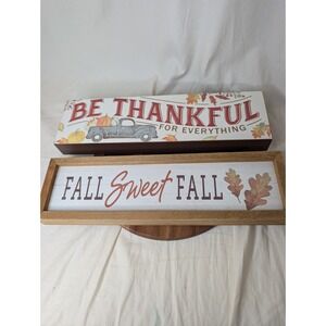 Fall Wooden Signs Two Autumn Truck Rectangle‎